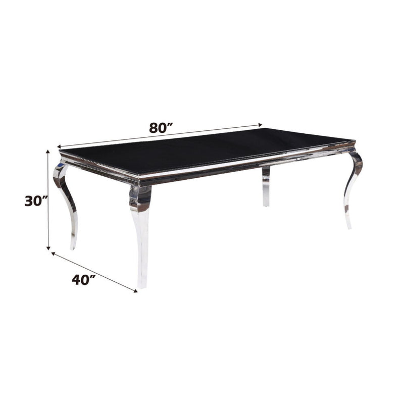 Fabiola - Dining Table - Stainless Steel & Black Glass - Urban Living Furniture (Los Angeles, CA)