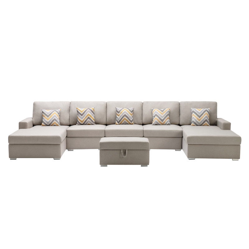 Nolan - Fabric 6 Piece Sectional Sofa With Pillows And Interchangeable Legs - Urban Living Furniture (Los Angeles, CA)