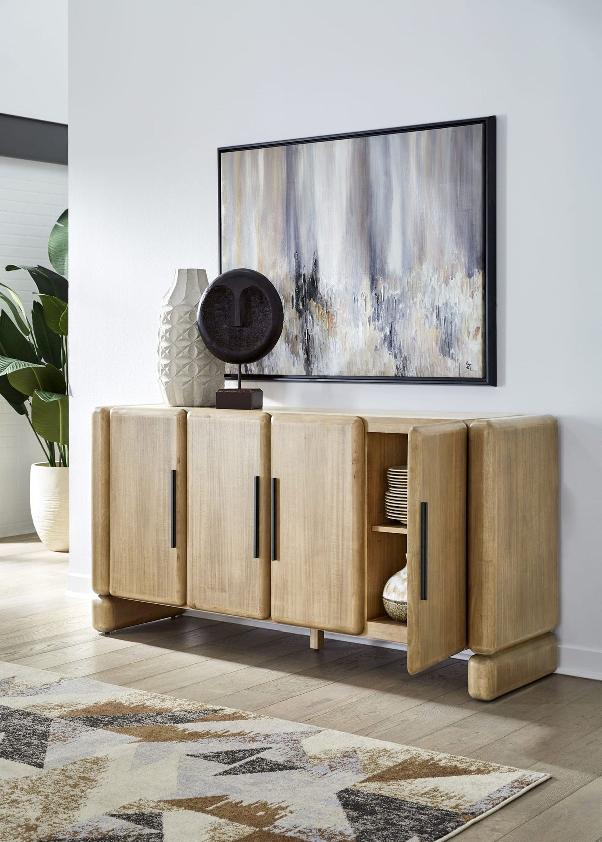Nia - Four Door Acacia Wood Sideboard - Lioness