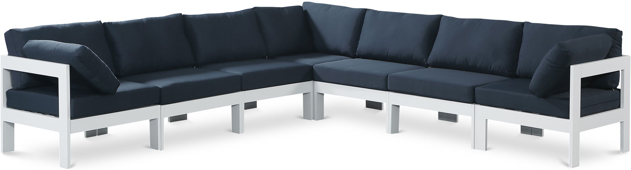 Nizuc - Outdoor Patio 7 Piece Modular Sectional With White Frame - Urban Living Furniture (Los Angeles, CA)
