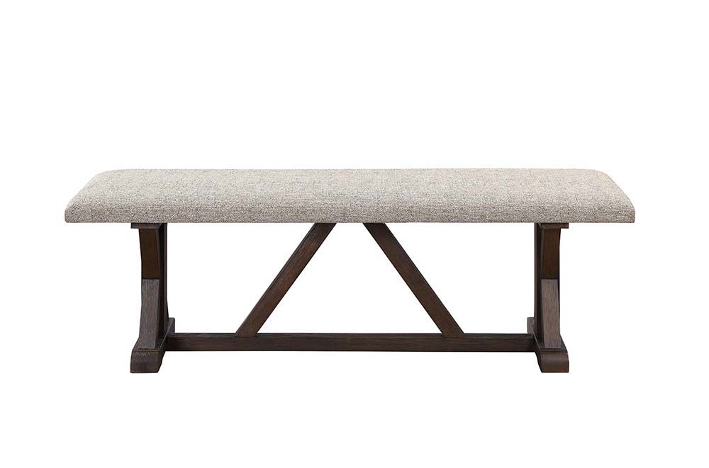 Pascaline - Bench - Gray Fabric, Rustic Brown & Oak Finish - Urban Living Furniture (Los Angeles, CA)
