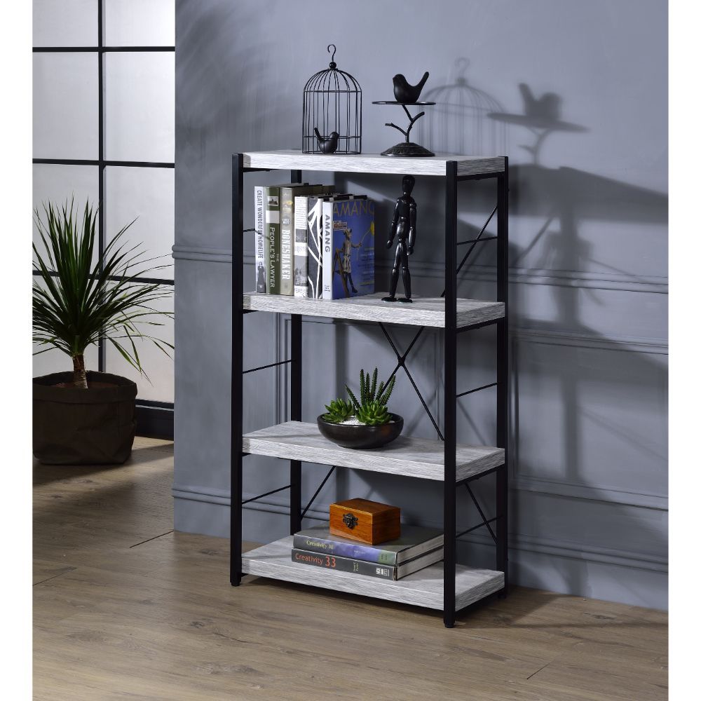 Jurgen - Bookshelf - Antique White & Black - Urban Living Furniture (Los Angeles, CA)