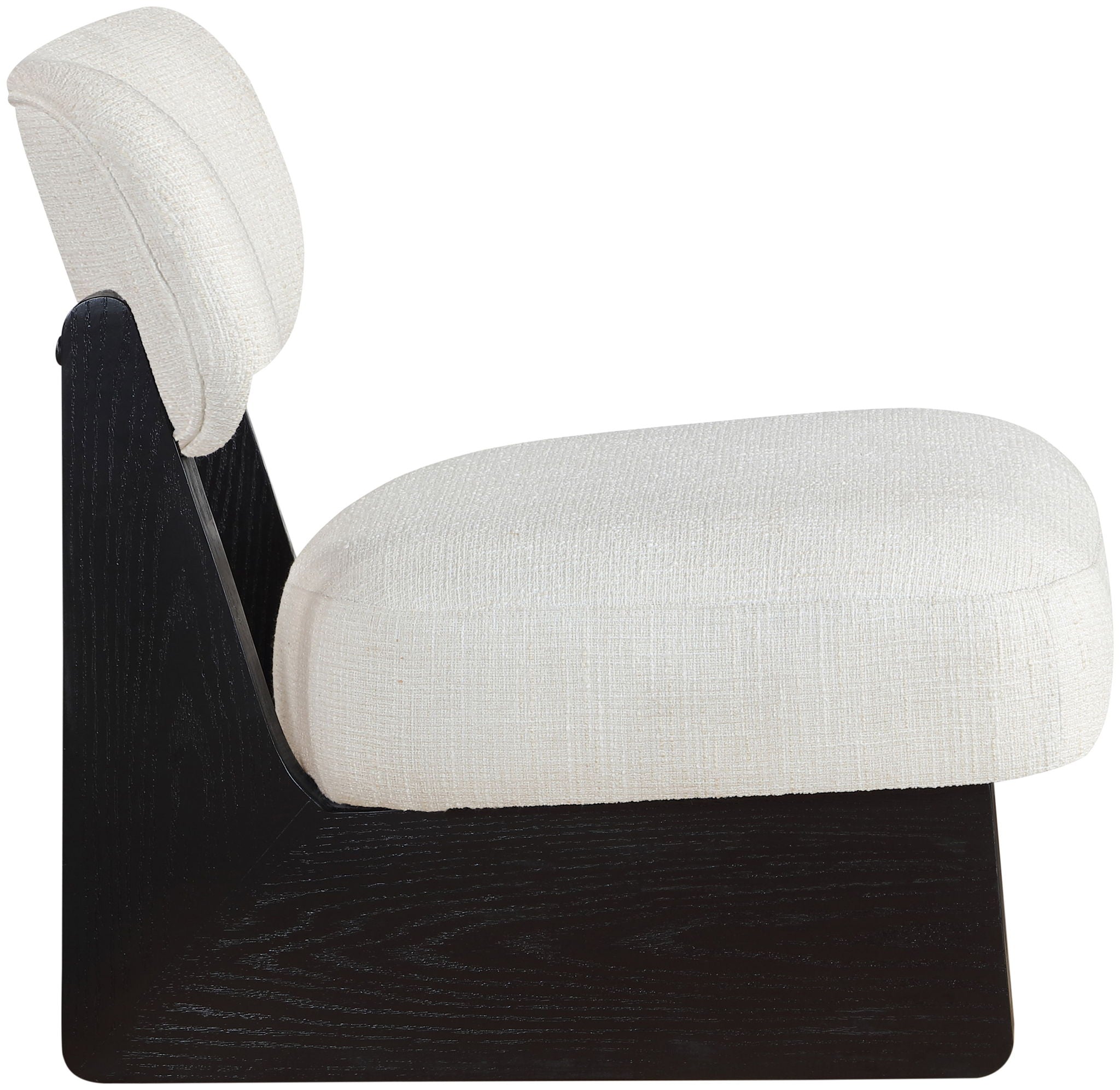 Vetra - Linen Textured Fabric Upholstered Accent Chair With Black Base