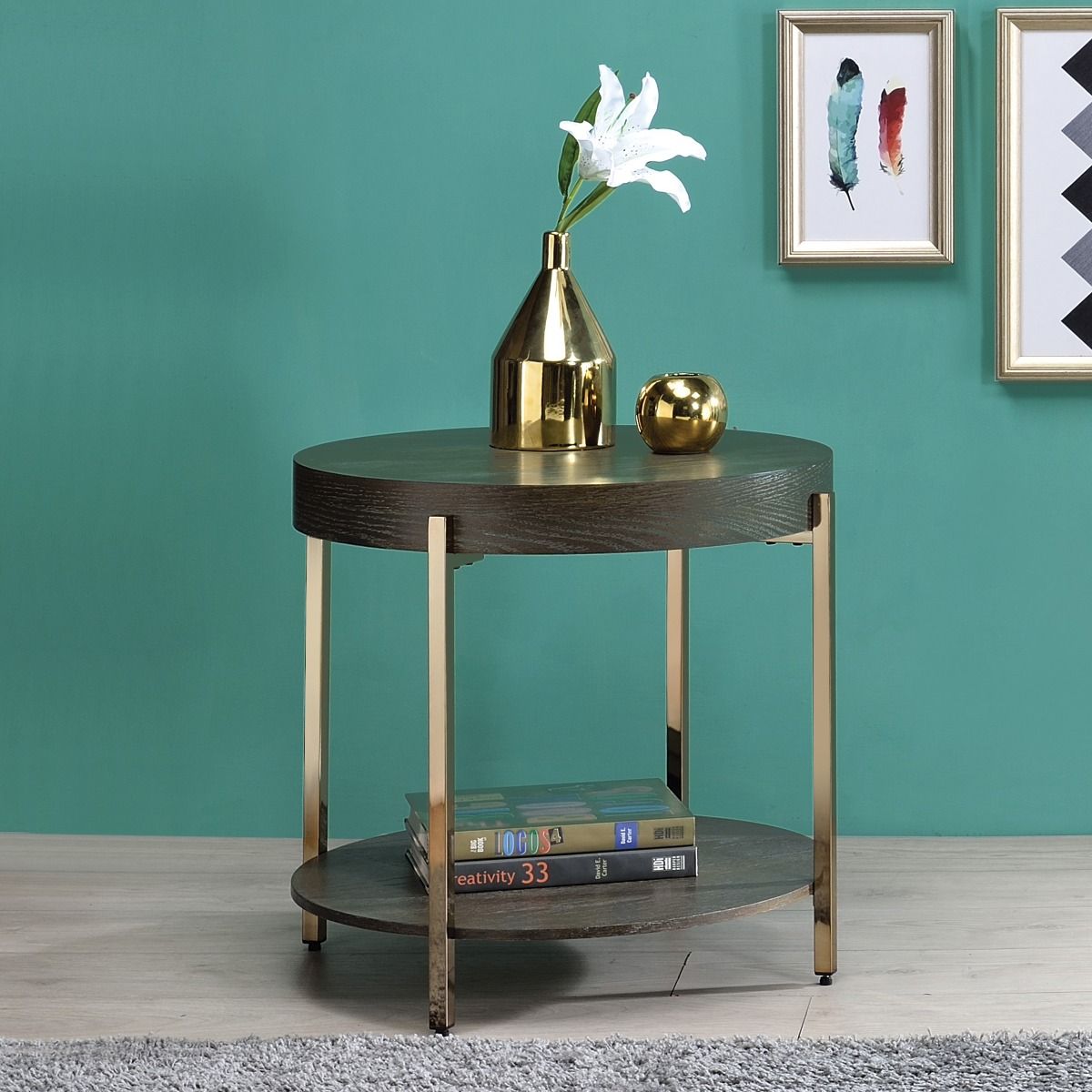 Weyton - End Table - Light Brown & Champagne - Urban Living Furniture (Los Angeles, CA)