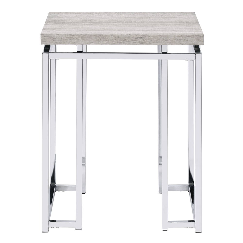 Chafik - End Table - Natural Oak & Chrome - Urban Living Furniture (Los Angeles, CA)