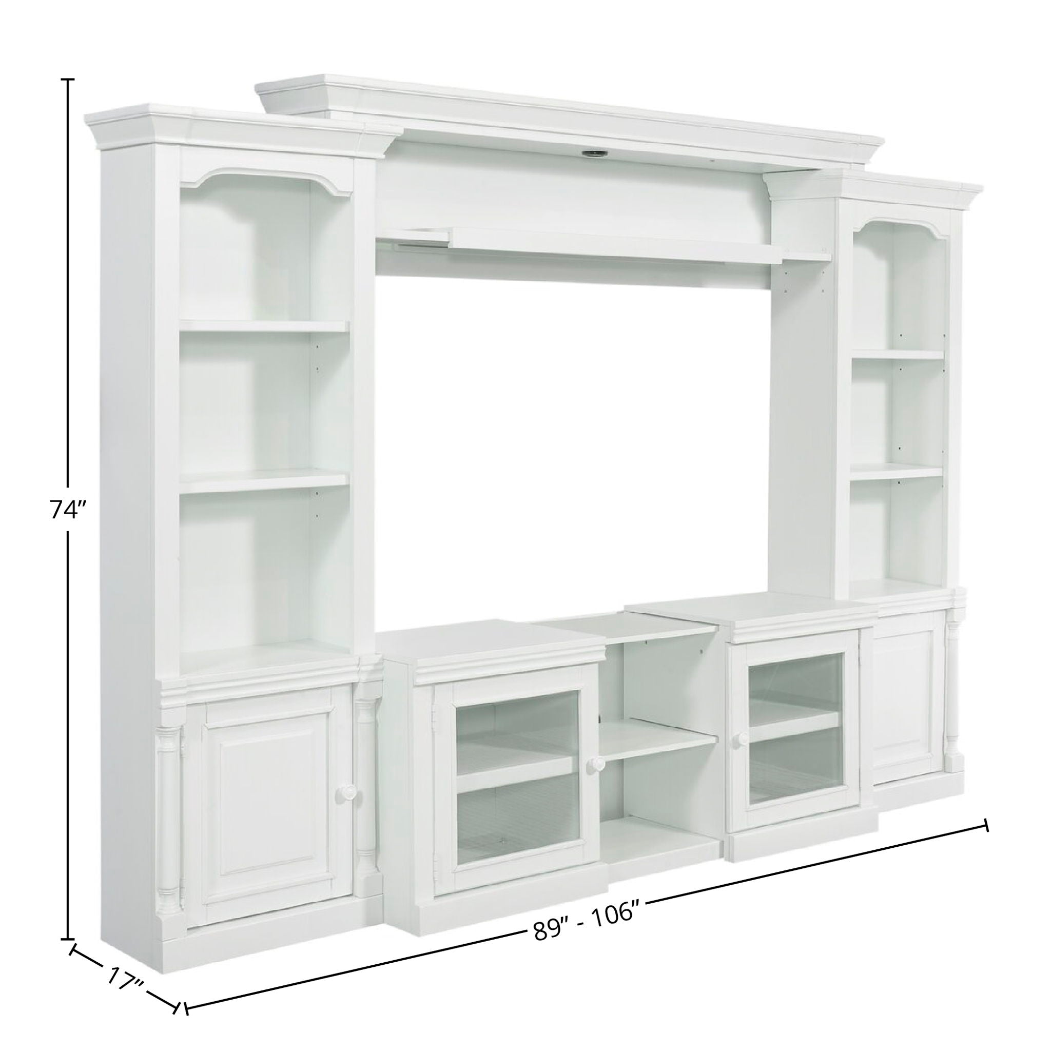 Premier Alpine - 4 Pieces Entertainment Wall - Cottage White - Urban Living Furniture (Los Angeles, CA)