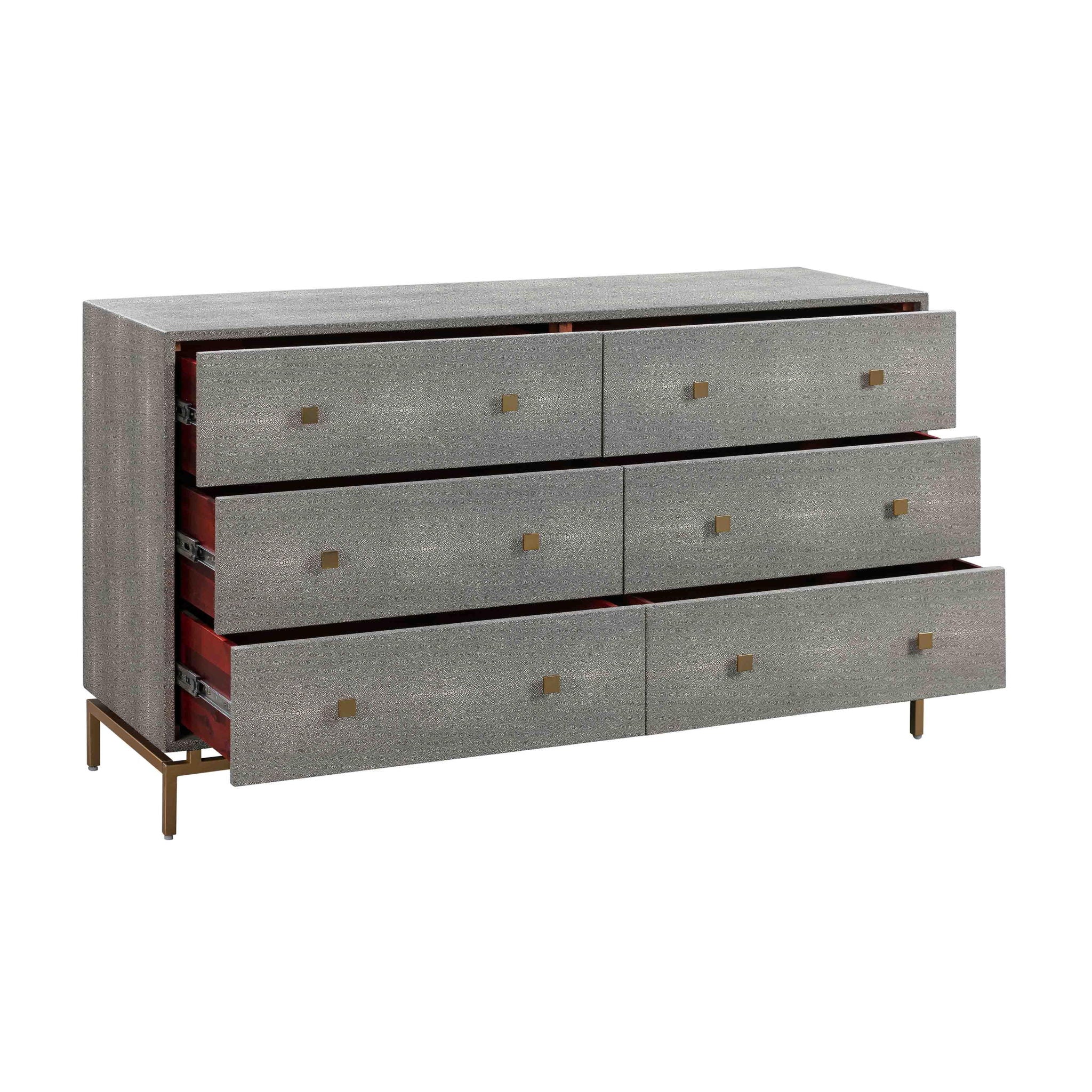 Pesce - Shagreen 6 Drawer Dresser - Gray - Urban Living Furniture (Los Angeles, CA)
