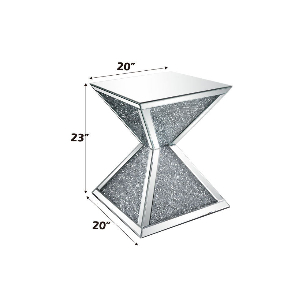 Noralie - End Table With Faux Diamonds - Mirrored - Urban Living Furniture (Los Angeles, CA)