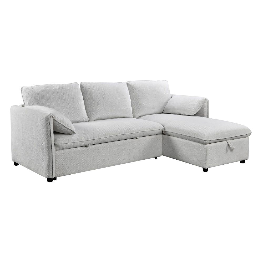 Yaroslav - Sectional Sofa With Sleeper & Storage - Cream Velvet - Urban Living Furniture (Los Angeles, CA)