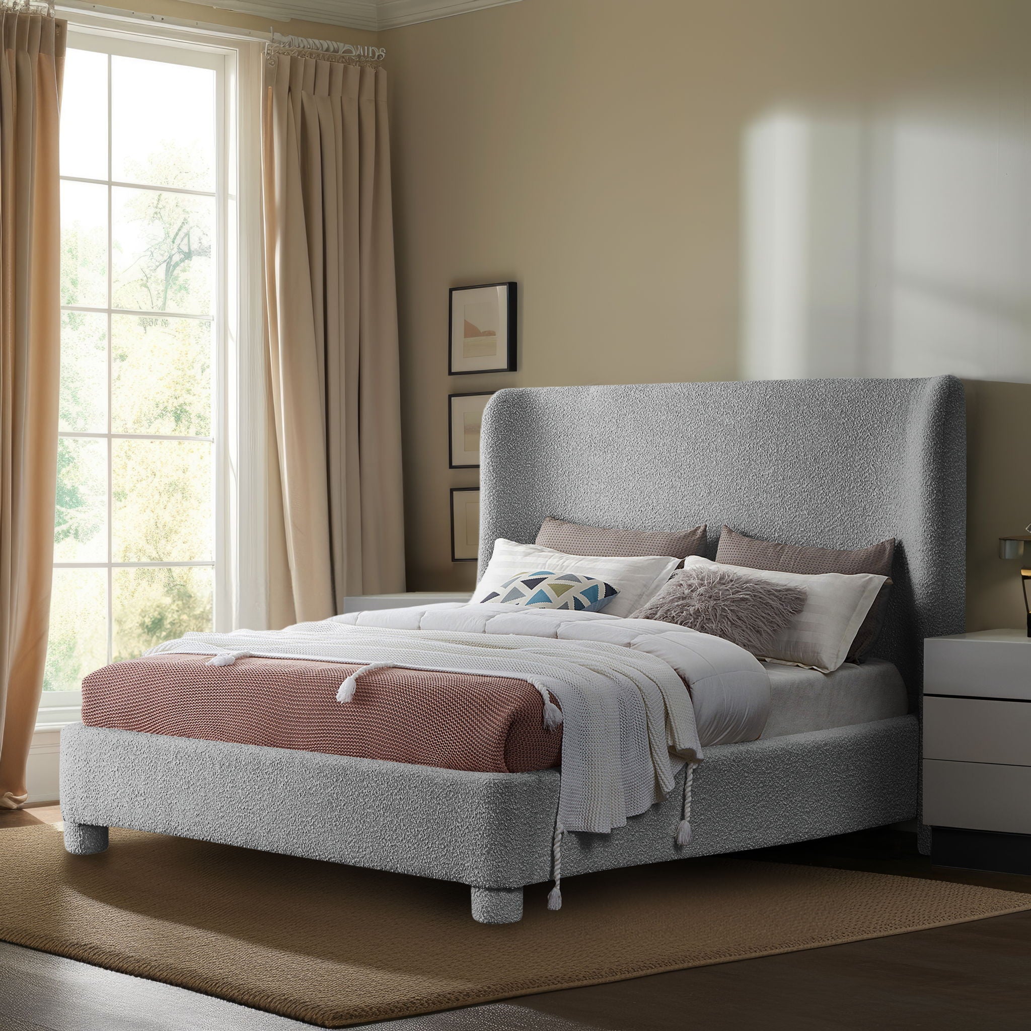 Penny - Boucle Fabric Bed - Urban Living Furniture (Los Angeles, CA)