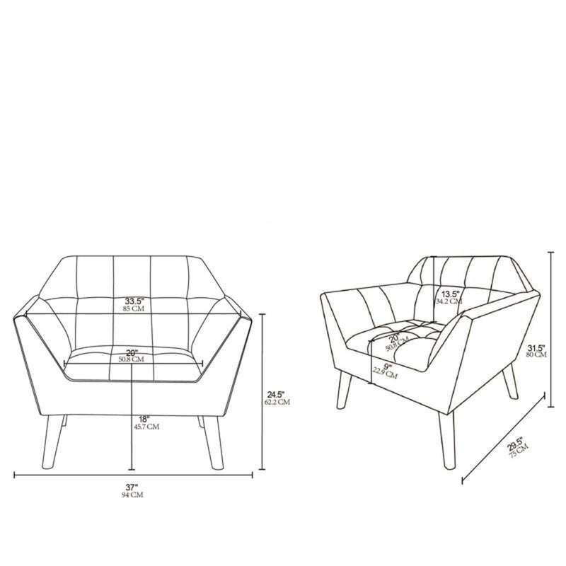 Mid-Century Modern Lounge Chair With Button Tufting