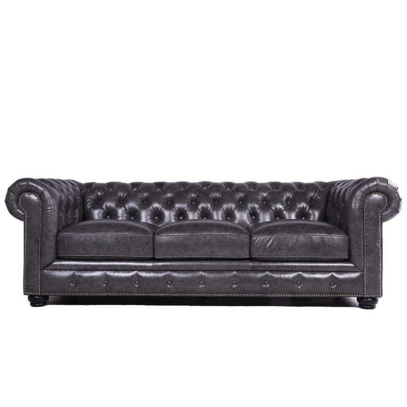 Traditional Tufted Leather Chesterfield Nailhead Sofa - Urban Living Furniture (Los Angeles, CA)