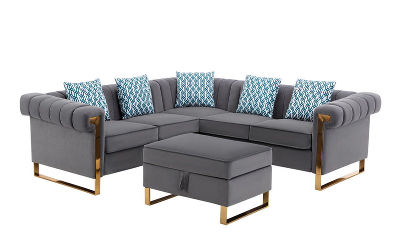Maddie - Velvet Sectional Sofa - Urban Living Furniture (Los Angeles, CA)