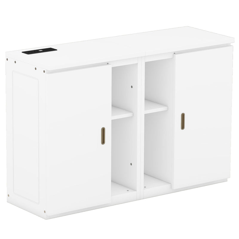 Murphy Bed With Shelves, Cabinets And USB Ports