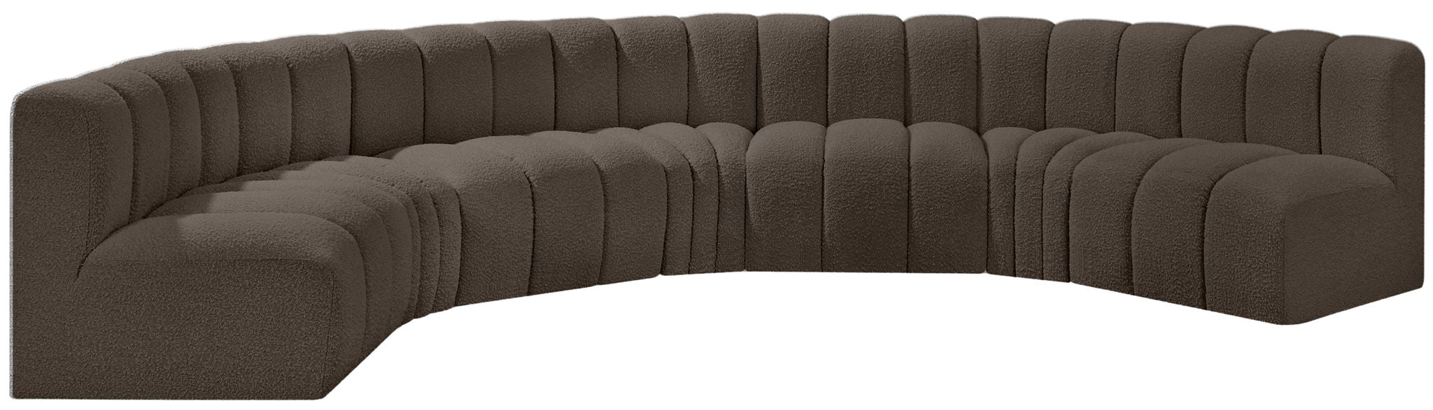 Arc - Boucle Fabric 7 Piece U-Shaped Modular Sofa