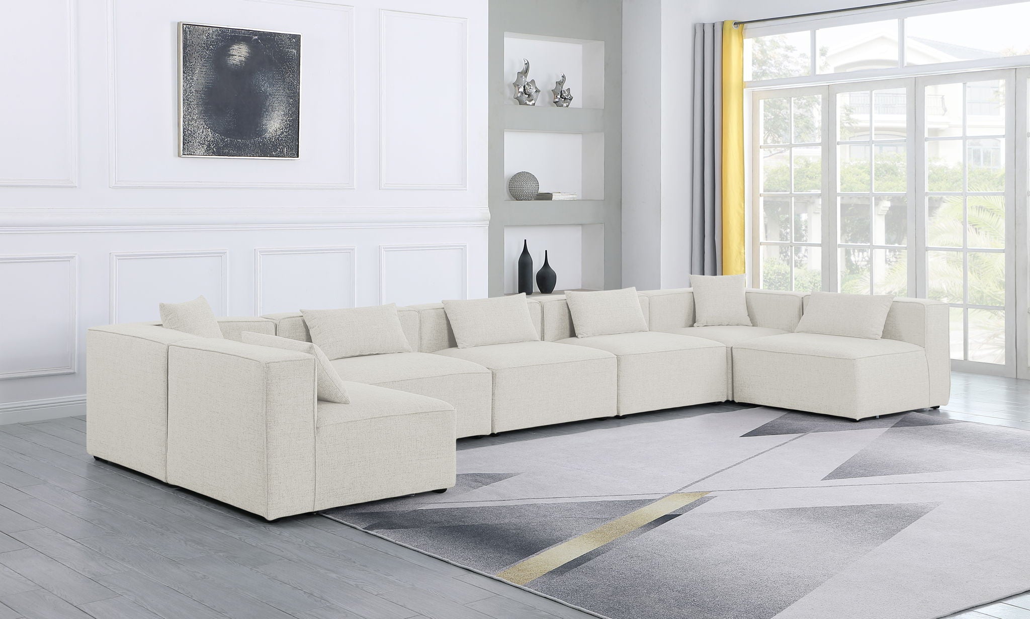 Cube - Linen 7 Piece Modular U-Shaped Sectional - Urban Living Furniture (Los Angeles, CA)