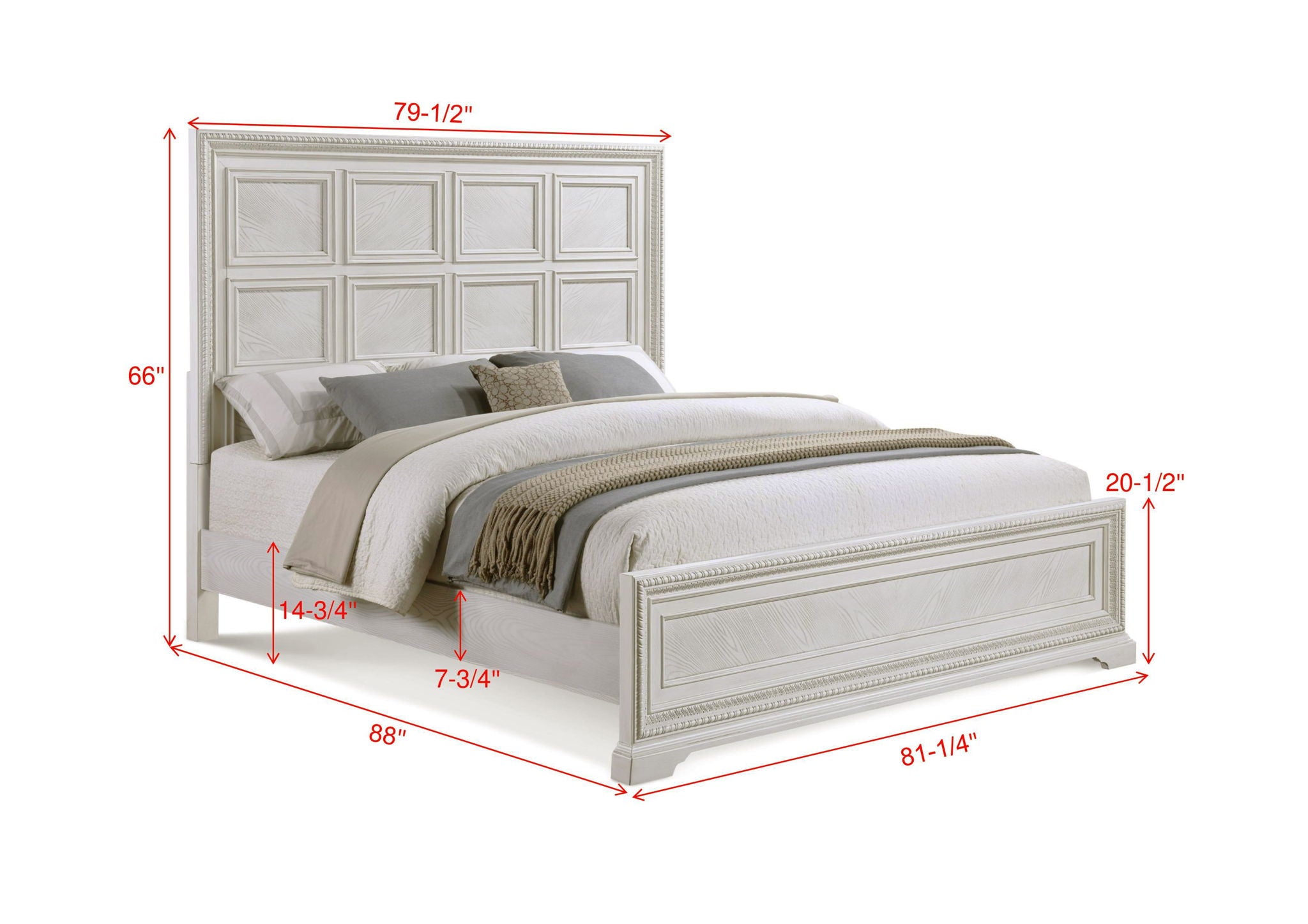 Alexandria - King Panel Bed - White - Urban Living Furniture (Los Angeles, CA)