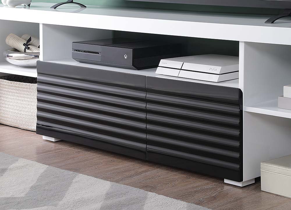Buck II - TV Stand - White & Black High Gloss - Urban Living Furniture (Los Angeles, CA)
