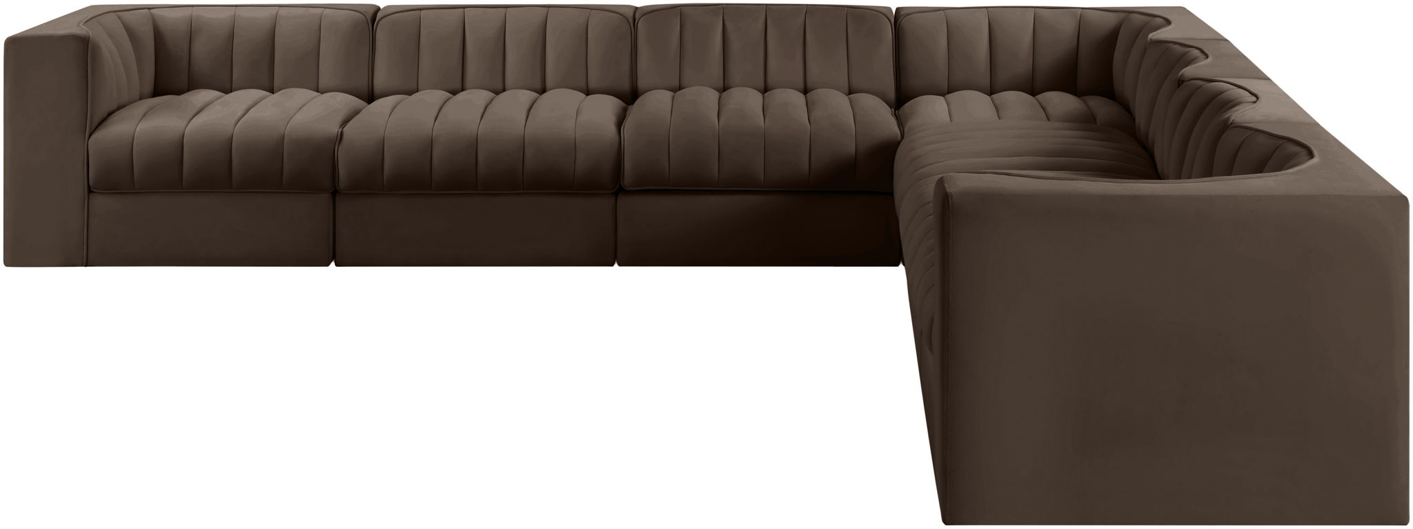 Rummi - Symmetrical Velvet Performance Fabric Upholstered 7 Piece Modular Sectional (With 3 Corner Chairs) - Urban Living Furniture (Los Angeles, CA)