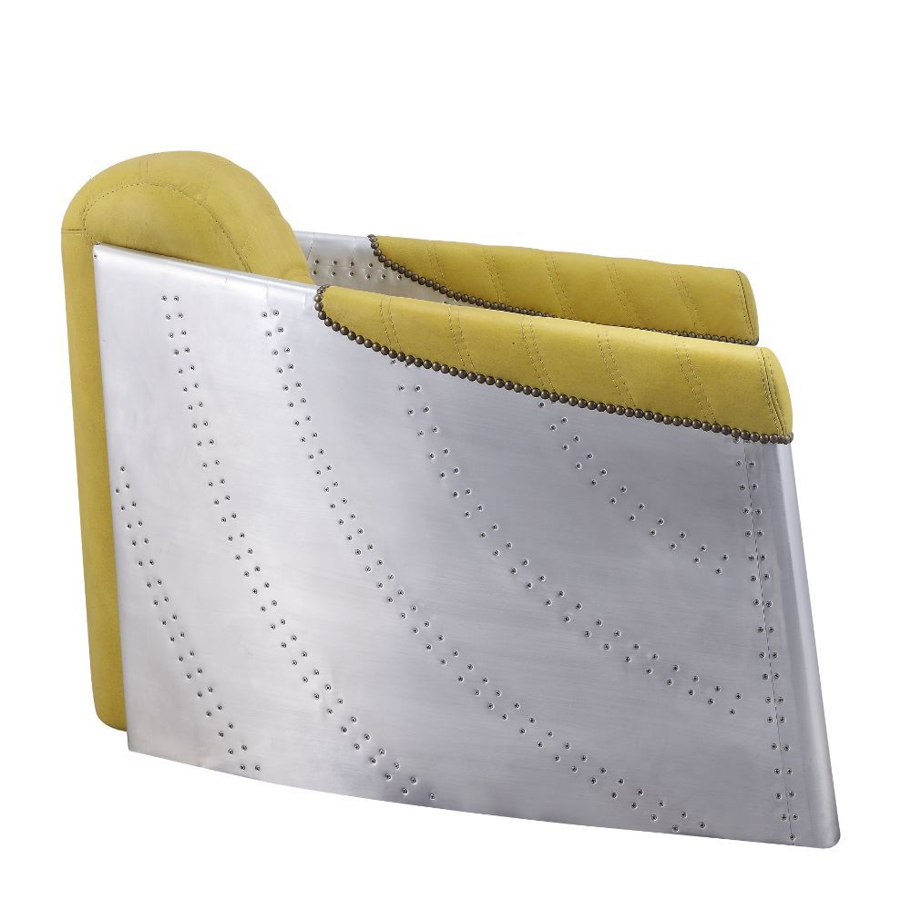 Brancaster - Accent Chair - Yellow Top Grain Leather & Aluminum - Urban Living Furniture (Los Angeles, CA)