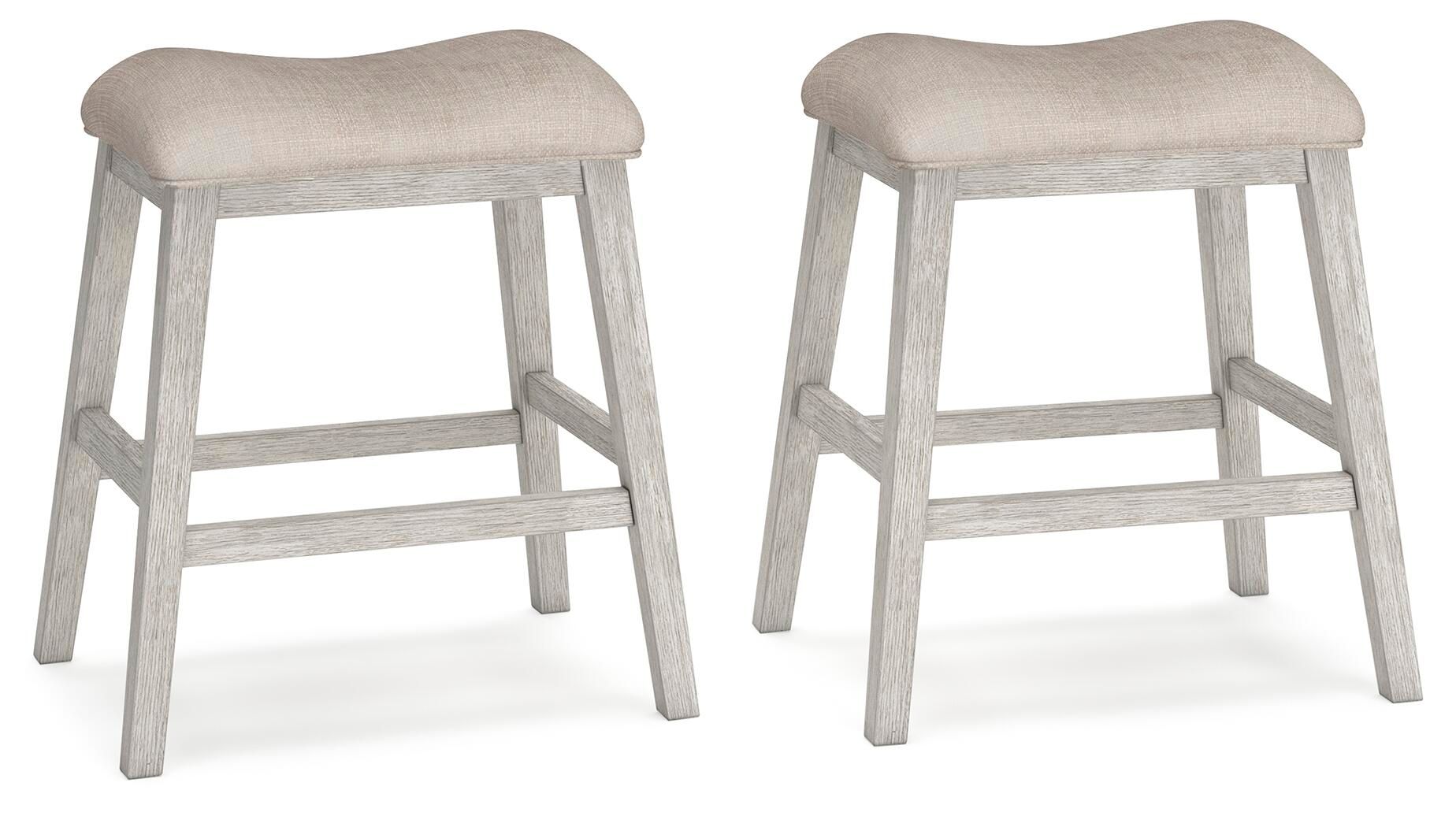 Skempton - Upholstered Stool (Set of 2) - White - Urban Living Furniture (Los Angeles, CA)