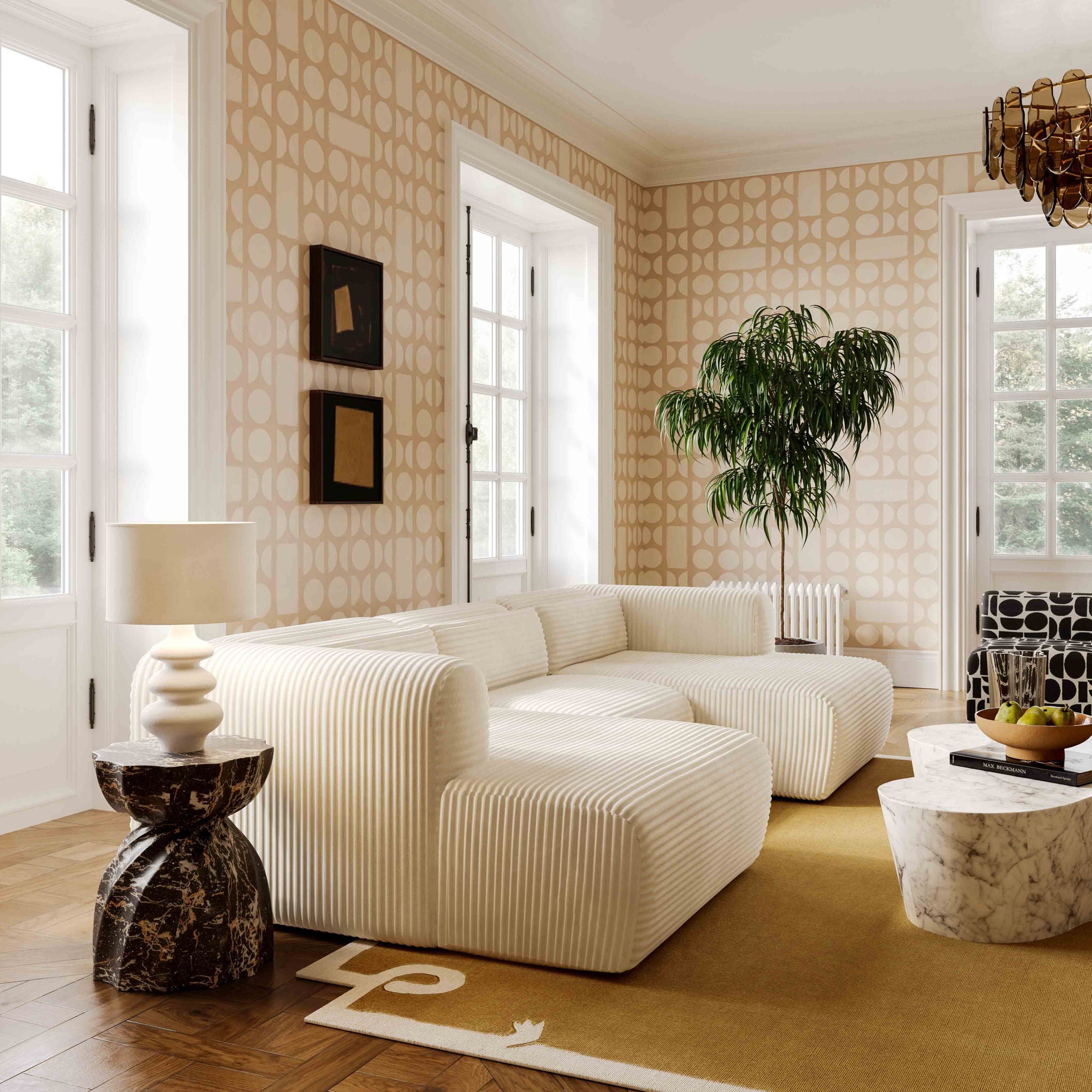 Tarra - Fluffy Oversized Corduroy Modular Sectional - Urban Living Furniture (Los Angeles, CA)
