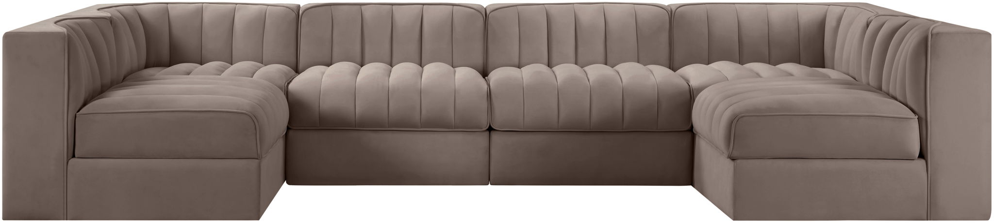Rummi - Armless Velvet Performance Fabric Upholstered 6 Piece Modular Sectional - Urban Living Furniture (Los Angeles, CA)