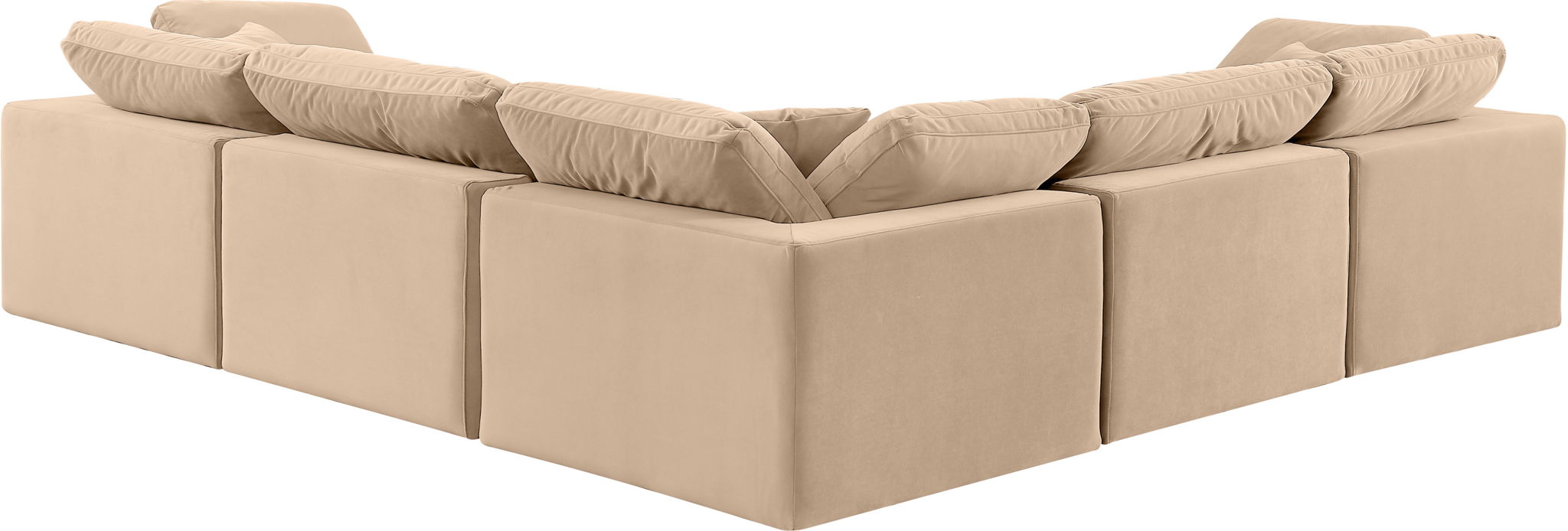 Comfy - 5 Piece Velvet Modular Corner Sectional - Urban Living Furniture (Los Angeles, CA)