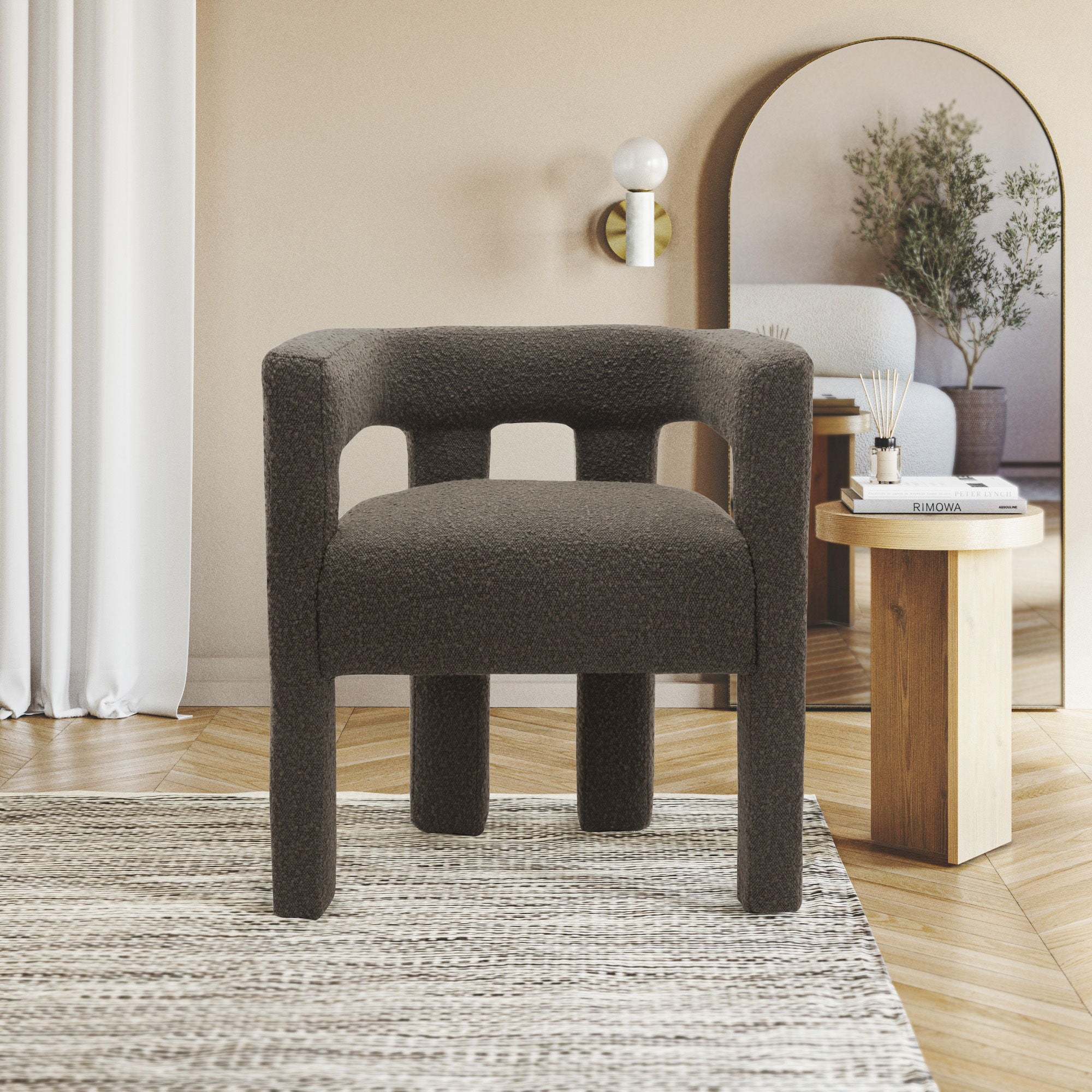 Athena - Boucle Fabric Dining Chair - Urban Living Furniture (Los Angeles, CA)