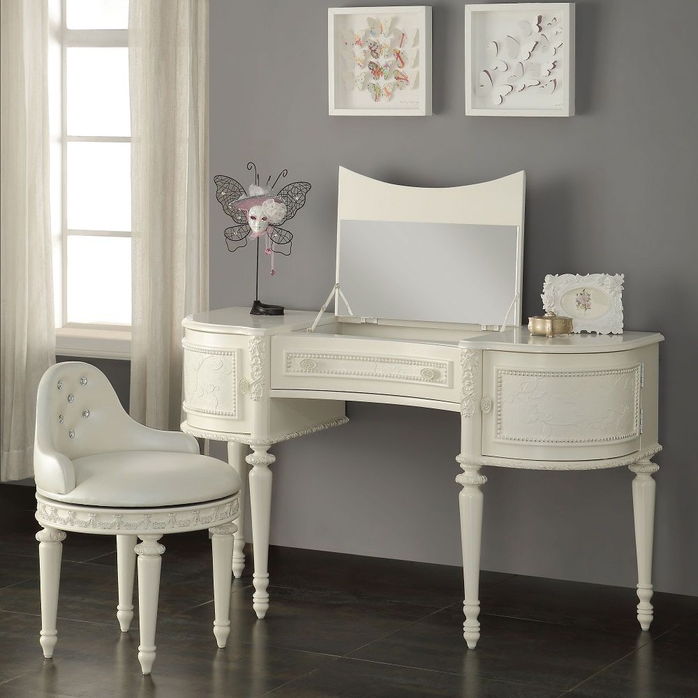 Dorothy - Vanity Chair With Swivel - Ivory - Urban Living Furniture (Los Angeles, CA)
