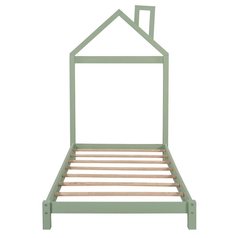 Platform Bed With House Shaped Headboard