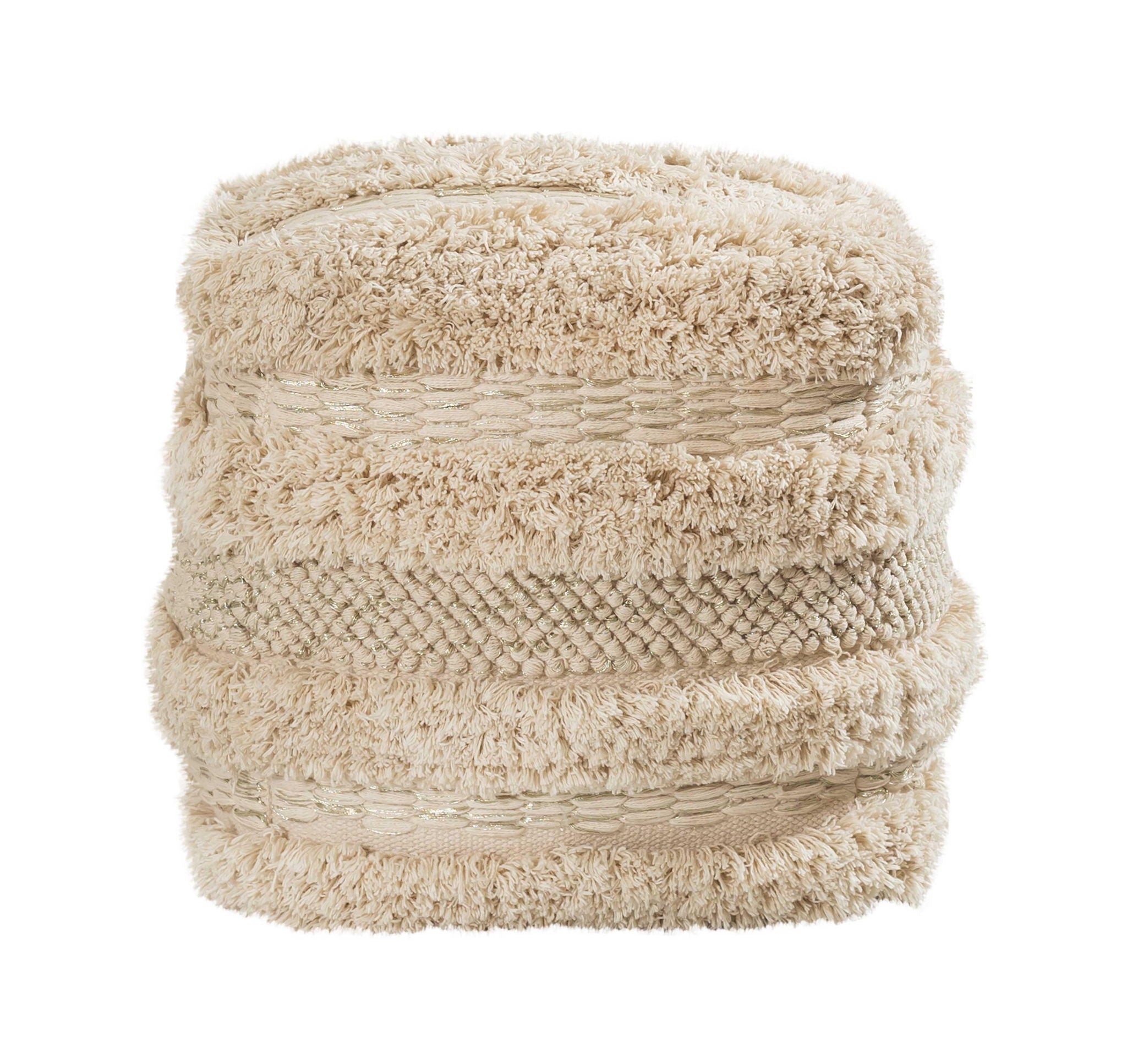 Yorba - Cotton Pouf - Beige - Urban Living Furniture (Los Angeles, CA)