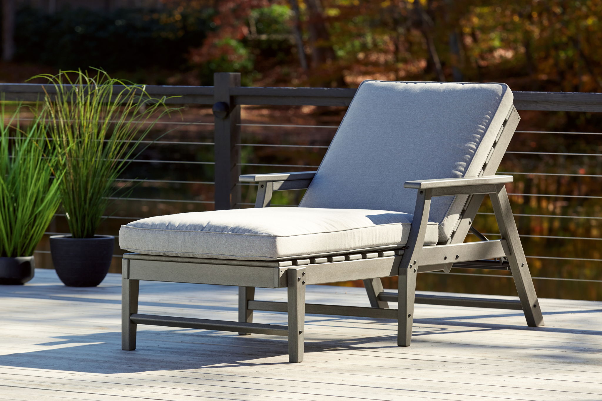 Visola - Gray - Chaise Lounge with Cushion - Urban Living Furniture (Los Angeles, CA)