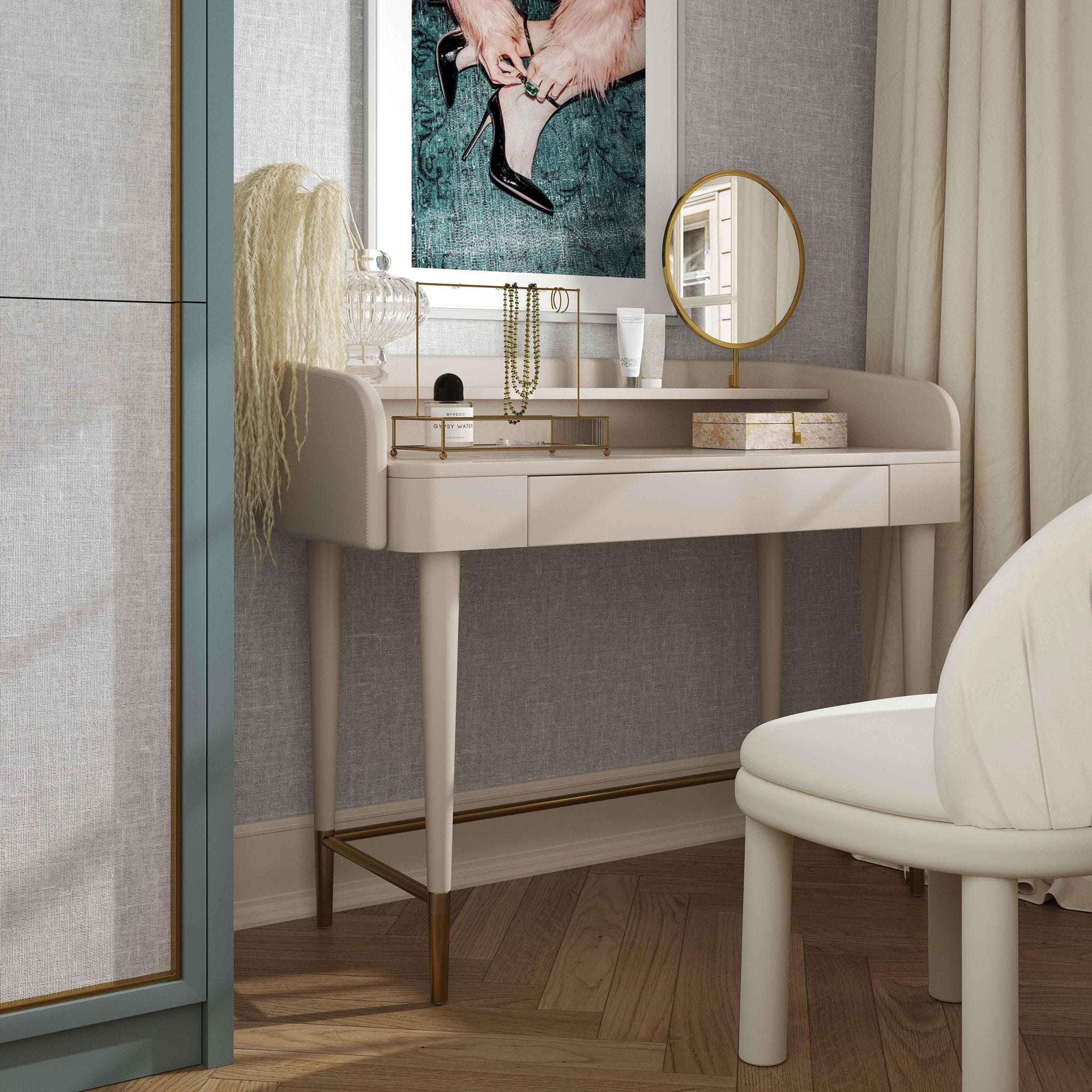 Penelope - Vegan Leather Wrapped Vanity Desk - Urban Living Furniture (Los Angeles, CA)