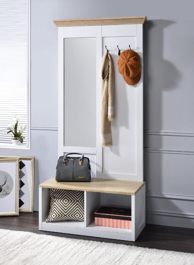 Melati - Hall Tree - Light Oak & White - Urban Living Furniture (Los Angeles, CA)