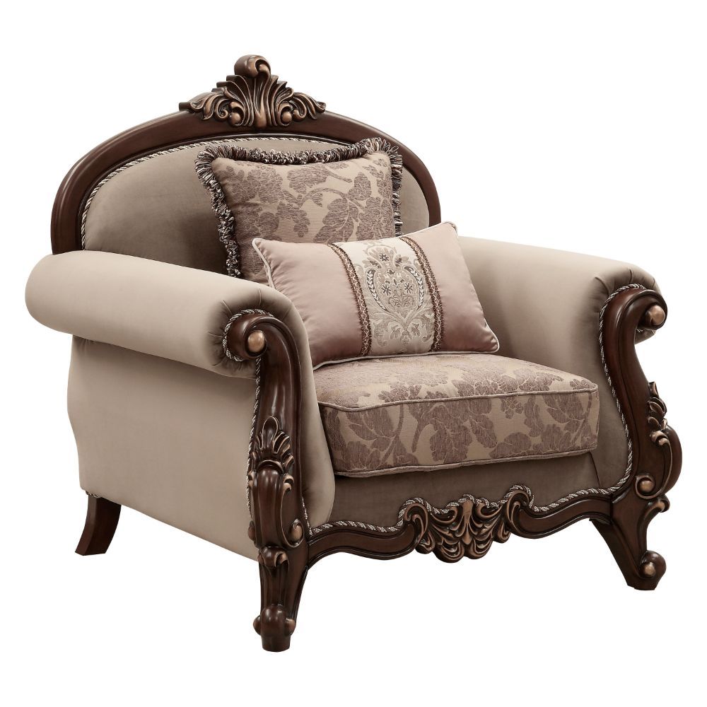 Mehadi - Chair - Velvet & Walnut - Urban Living Furniture (Los Angeles, CA)