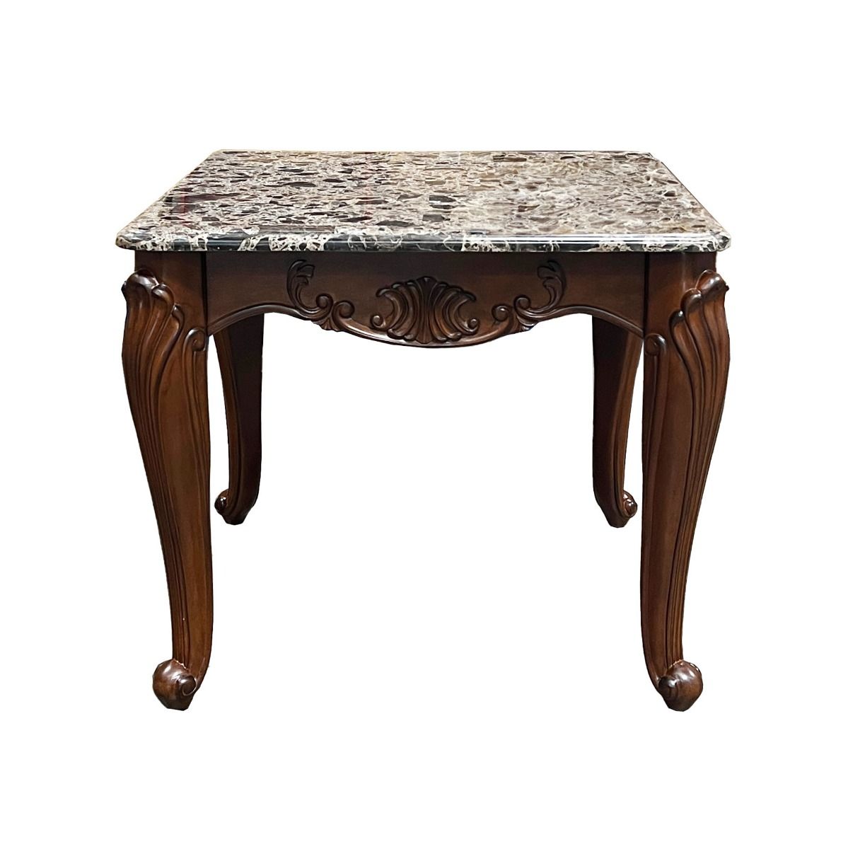 Nayla - End Table - Natural Marble Top & Cherry - Urban Living Furniture (Los Angeles, CA)