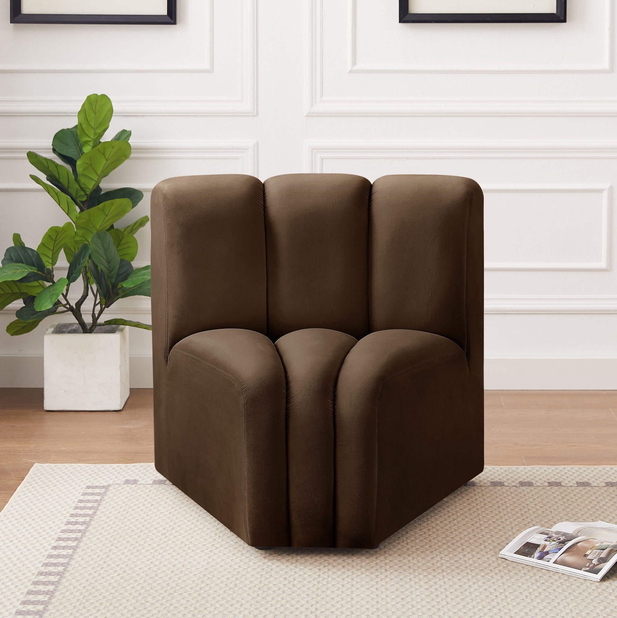 Arc - Velvet Curved Corner Chair - Urban Living Furniture (Los Angeles, CA)