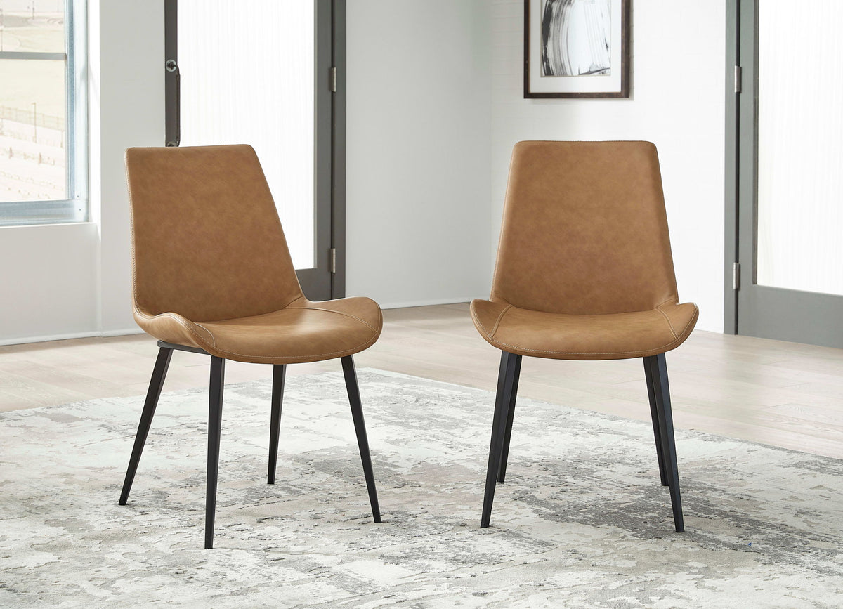 Nicoya - Synthetic Leather Upholstered Dining Chair (Set of 2) - Buckskin And Black