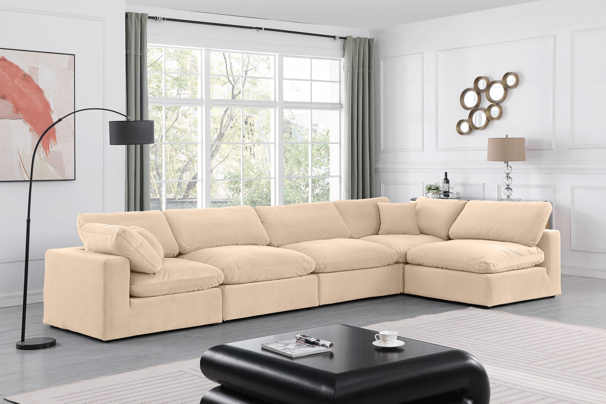 Comfy - 5 Piece Velvet Modular Sectional - Urban Living Furniture (Los Angeles, CA)