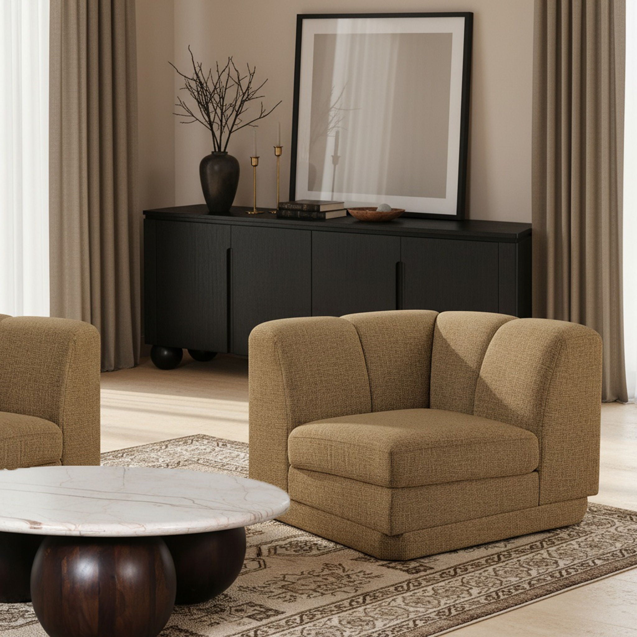 Modari - Fabric Upholstered Corner Chair - Urban Living Furniture (Los Angeles, CA)