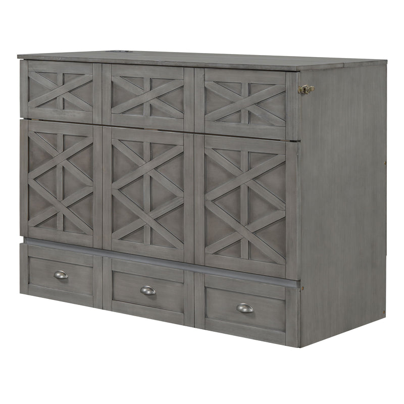 Murphy Bed With Large Drawers And USB Ports
