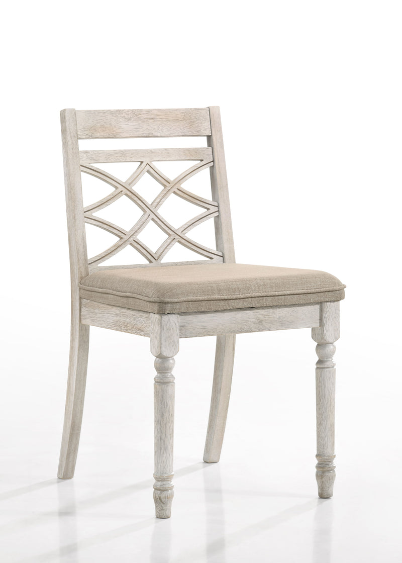 Havanna - Wide Contemporary Fabric Chair With Cushion (Set of 2) - Off White - Urban Living Furniture (Los Angeles, CA)