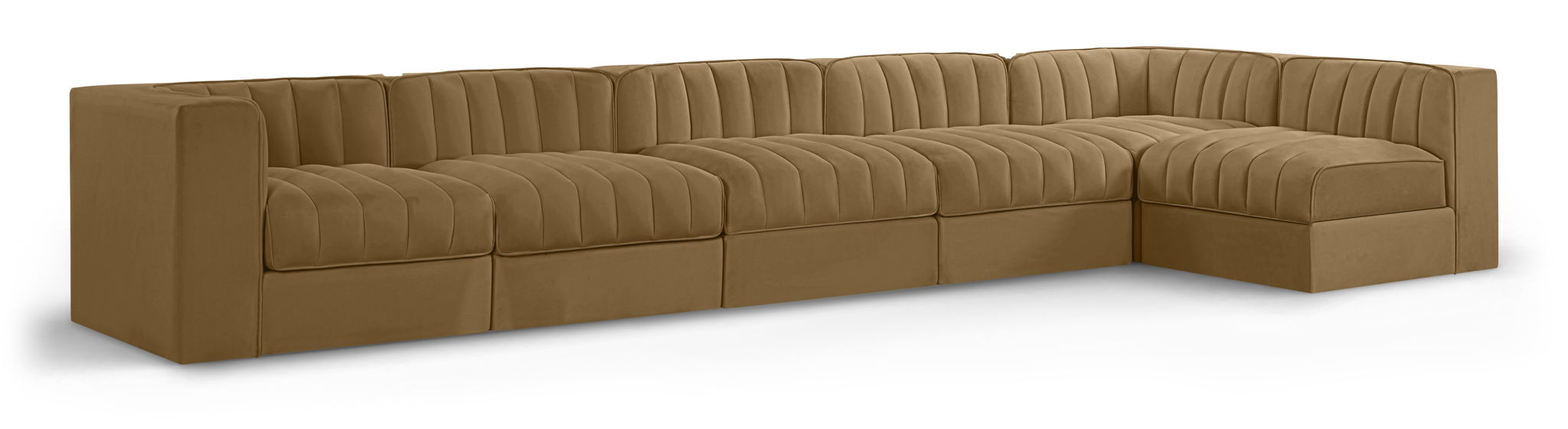 Rummi - Velvet Performance Fabric Upholstered 6 Piece Modular Sectional, L-Shaped (Right) - Urban Living Furniture (Los Angeles, CA)