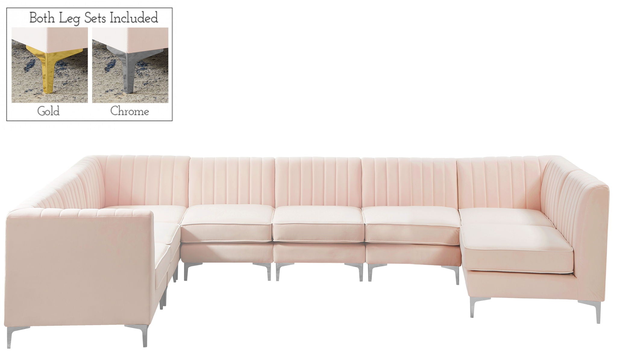 Alina - 8 Piece Velvet Modular Sectional - Urban Living Furniture (Los Angeles, CA)