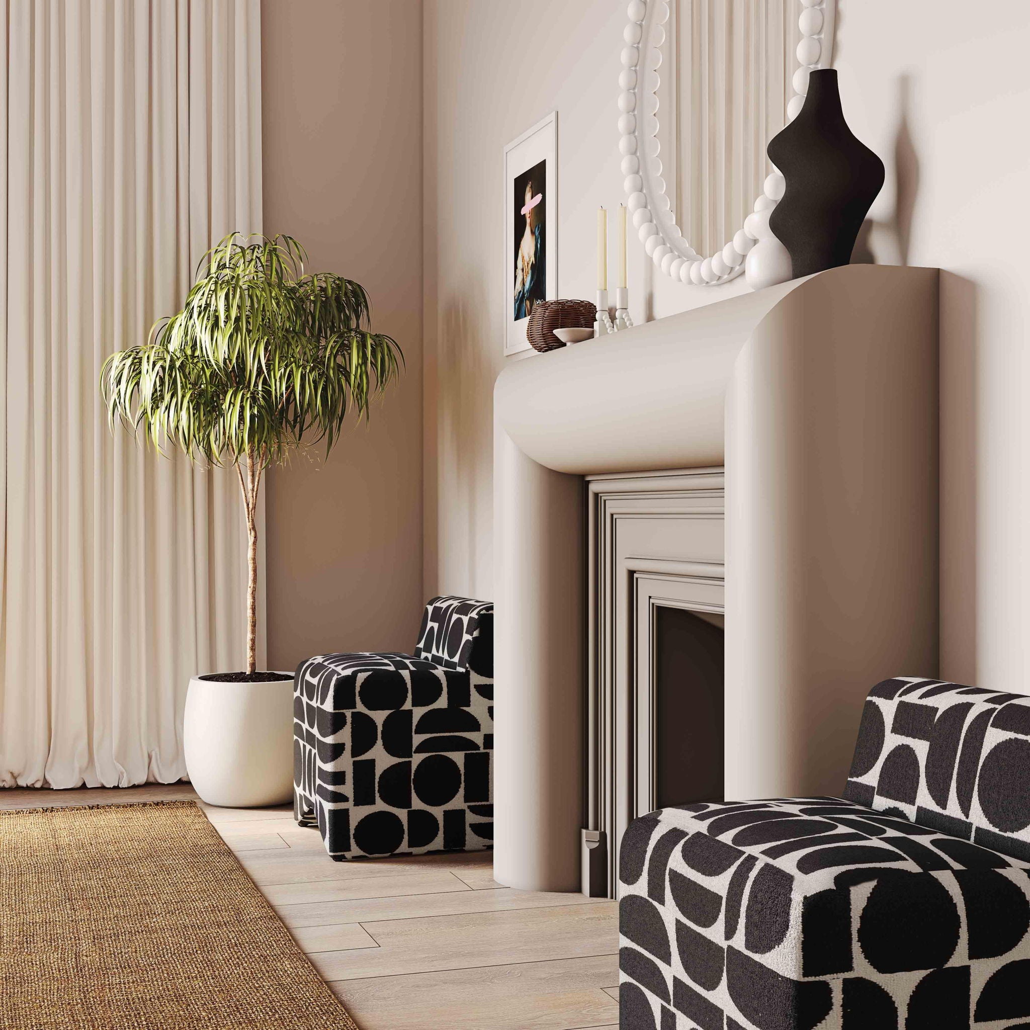 Pippa - Geometric Jacquard Weave Stool - Urban Living Furniture (Los Angeles, CA)