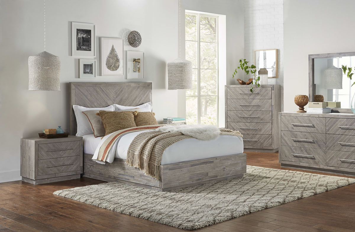 Alexandra - Solid Wood Two Drawer Nightstand - Rustic Latte