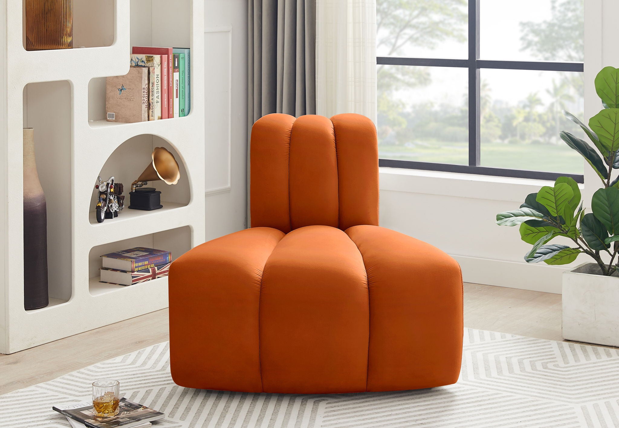 Arc - Velvet Reverse Corner Chair - Urban Living Furniture (Los Angeles, CA)