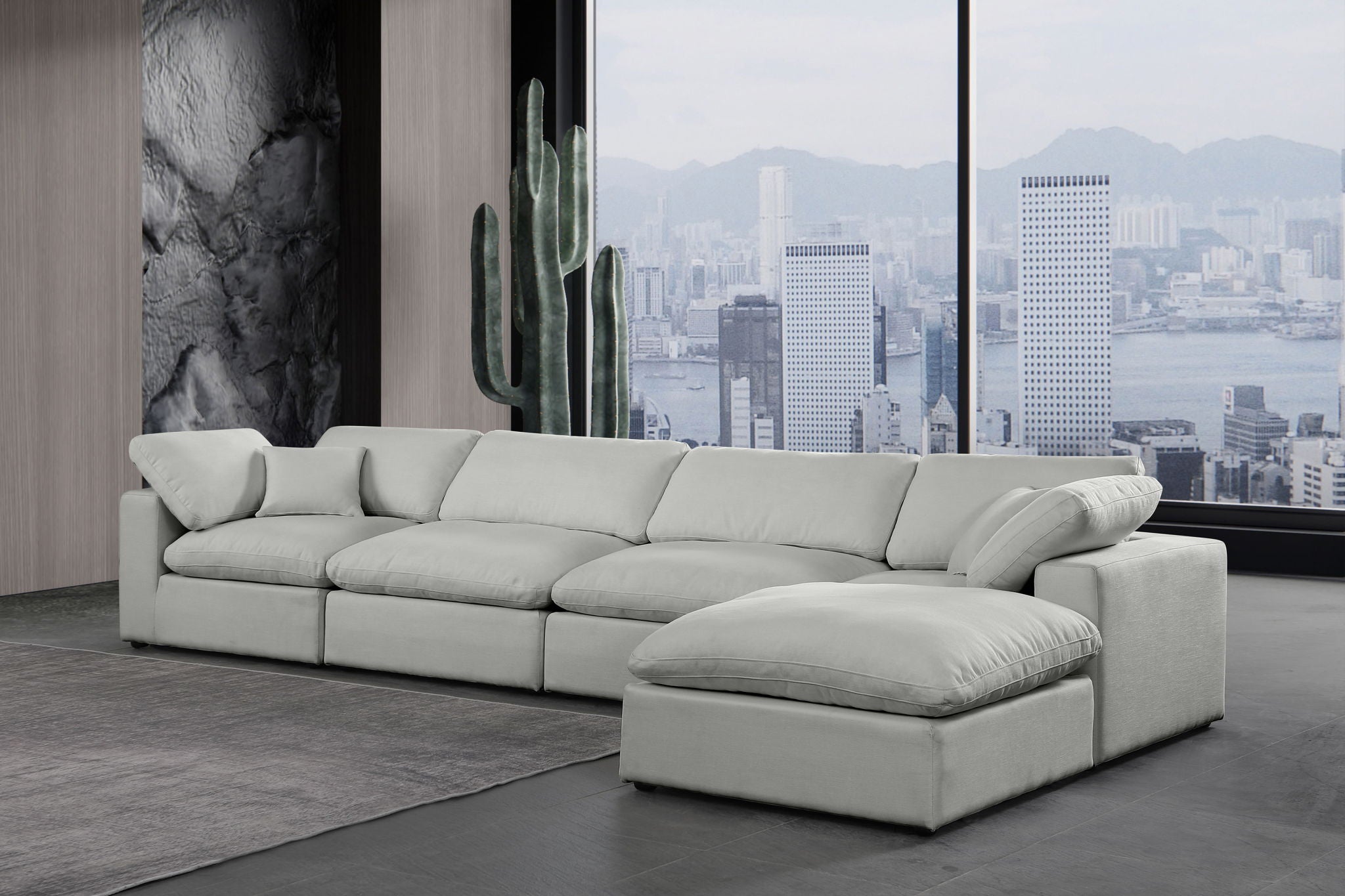 Comfy - 5 Piece Linen Modular Sectional With Chaise - Urban Living Furniture (Los Angeles, CA)