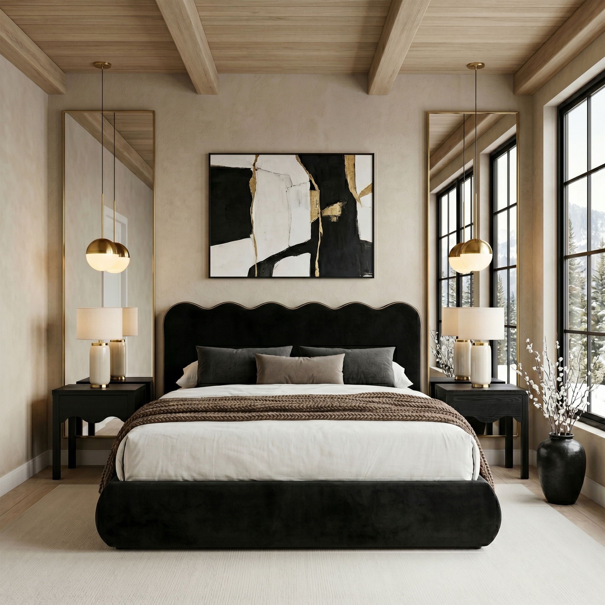 Tempo - Velvet Upholstered Bed - Urban Living Furniture (Los Angeles, CA)